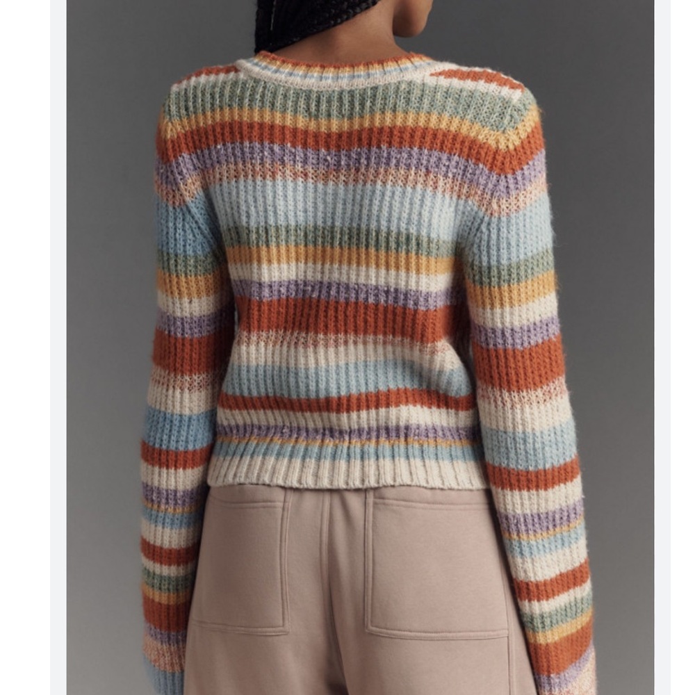 Nwt pilcro Striped Multicolor Button-Up Cardigan - Picture 2 of 5